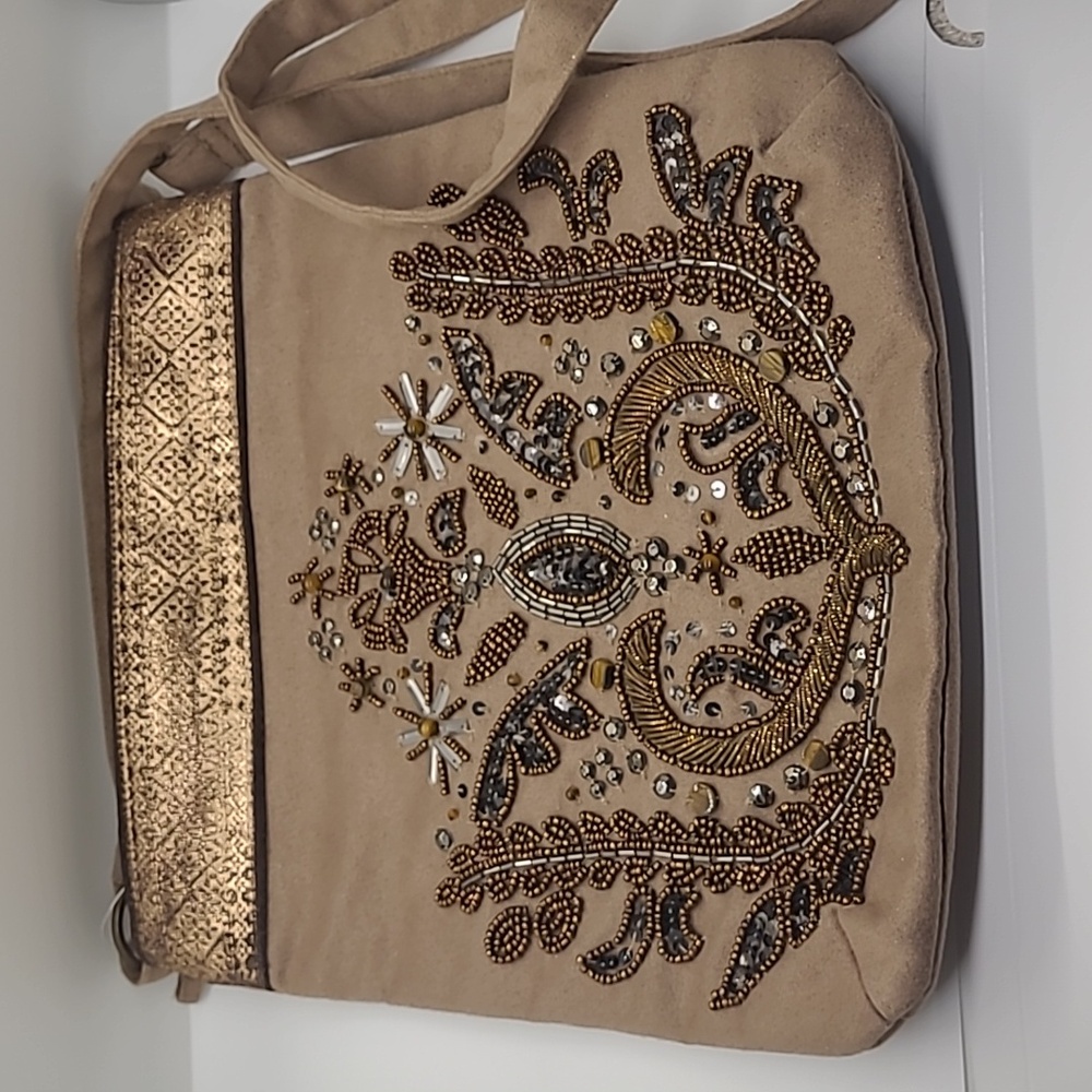 Chico's Embellished Suede Crossbody Bag